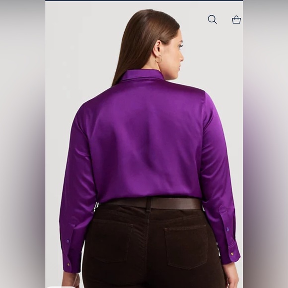 Ralph Lauren Classic Fit Satin Charmeuse Shirt NWT 1X - Picture 4 of 10